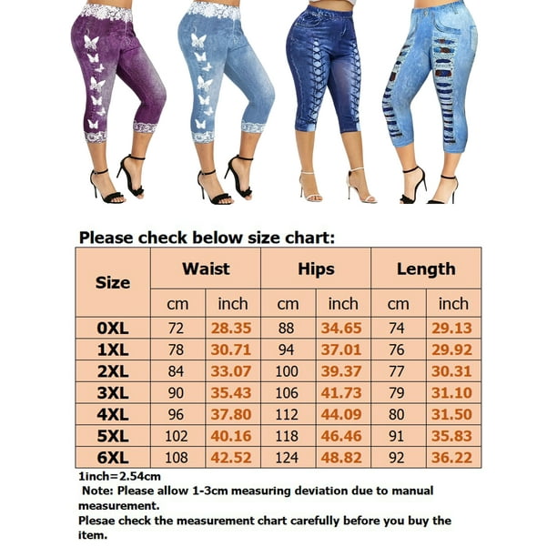 Daeful Women Plus Size Capri Leggings High Waist Oversized Faux