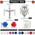 thumbnail image 2 of Kit para hacer rosarios (696 piezas): Crucifijos vintage, dijes de Pascua, cruces, cuentas de rosa roja y rosa, perlas de imitación., 2 of 4