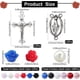thumbnail image 2 of Kit para hacer rosarios (696 piezas): Crucifijos vintage, dijes de Pascua, cruces, cuentas de rosa roja y rosa, perlas de imitación., 2 of 4