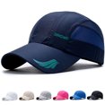 thumbnail image 4 of YAOBAMM Extended Brim Hat Summer Geometric Letter Print Extended Brim Adjustable Baseball Hat Men Women Sports Running Sunscreen Visor Mesh Patchwork Hat, 4 of 7