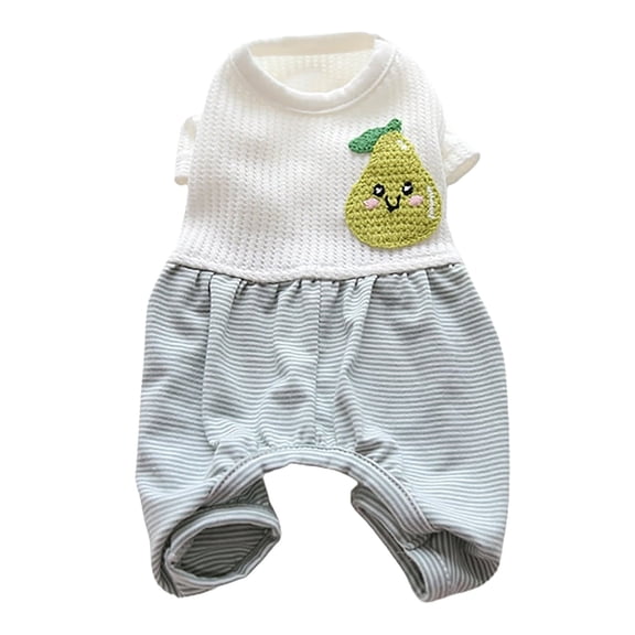 Dog Pajamas Small Dog Shirt Clothes, Denbek Small Dog Pajamas for Boys and Girls, Four-Legged Striped Jumpsuit for Puppies, Male and Female