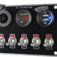 thumbnail image 4 of jinwen 5 Gang Rocker Toggle Switch Panel Waterproof Control Relay Marine Trailer , Red Red Light, 4 of 6