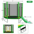 thumbnail image 4 of 7FT Trampoline for Kids with Safety Enclosure Net, SEGMART Toddler Trampoline with Removable Slide, Upgrade Recreational Trampoline with Jumping Mat for Indoor Outdoor Backyard, Green, 4 of 7