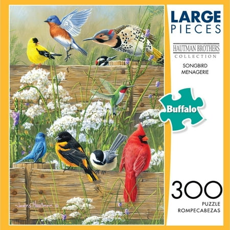 4 Piece Puzzle Ring - Buffalo Games Songbird Menagerie 300 Large Piece Jigsaw Puzzle