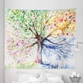 thumbnail image 1 of Tree Tapestry, Watercolor Nature Colorful Blooming Branches 4 Seasons Themed Illustration Print, Fabric Wall Hanging Decor for Bedroom Living Room Dorm, 5 Sizes, Multicolor, by Ambesonne, 1 of 9