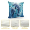 thumbnail image 4 of GOSMITH  Dolphins in Love Printed Plush Pillow Cover Decorative Pillow Cover Square Cushion Cover, 4 of 5