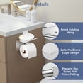 thumbnail image 3 of TVOFEK Toilet Paper Holder with Shelf Stainless Steel, Adhesive or Screw Toilet Paper Roll Holder Wall Mounted Fits Mega Rolls, Chrome, 3 of 14