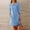 Blue, variant on Umbreon White Womens Summer Dresses Long Sleeve Round Neck Linen Dress Button Solid Color Summer Causal Beach Vacation Midi Dresses with Pockets