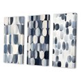 thumbnail image 3 of Designart "Retro Blue Circular Universal Grid" Modern Geometric Wall Art Set Of 3 - White Abstract Canvas Set For Living Room Decor, 3 of 6