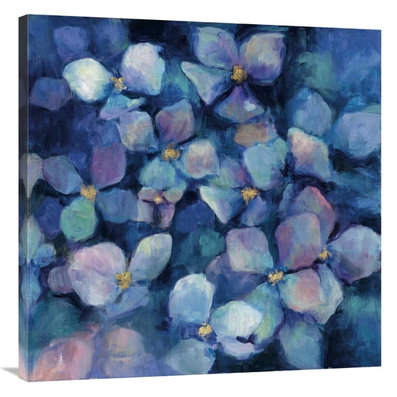 Global Gallery's 'Midnight Blue Hydrangeas with Gold' By Marilyn Hageman Stretched Canvas Wall Art
