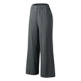 thumbnail image 5 of Jxximdong Pants for Womens Casual Solid High Waisted Loose Wide Leg Cozy Pants Comfy Straight Leg Trousers Lounge Pants With Pockets Gray S Trousers, 5 of 6