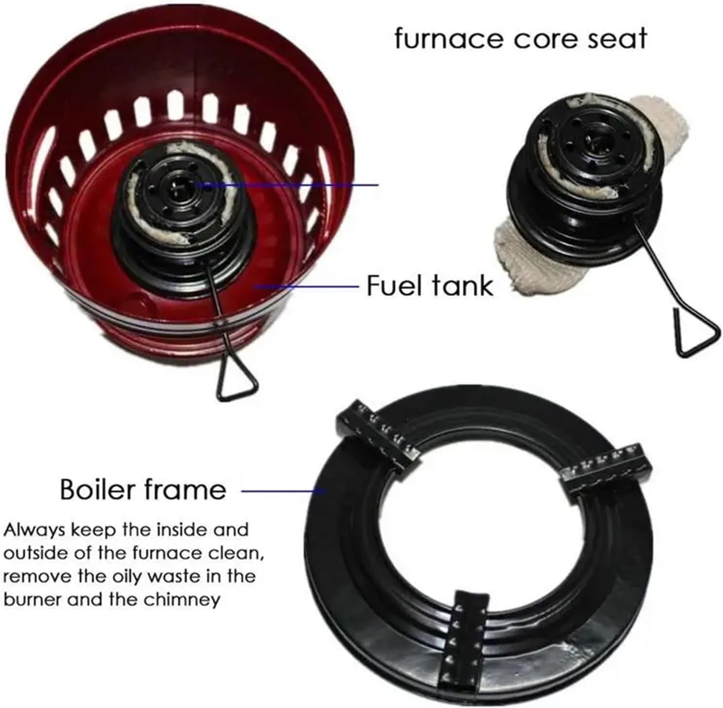 Kerosene Heater, 2pc Windproof Camping Stove Kerosene Mini Portable Outdoor Travel Picnic Cookware BBQ Barbecue Cooking Burner,for Indoor Camping Garage
