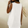 thumbnail image 6 of ClodeEU Women's V Neck Sleeveless Henley Blouse, Casual Loose Tank Top with Pleat White,Women's Plus XL, 6 of 8