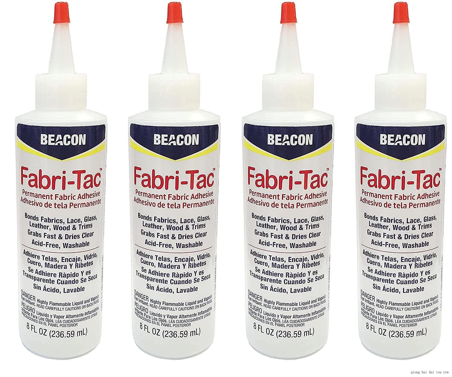Beacon FabriTac Permanent Adhesive, 8 Ounce Bottle Premium Crafting