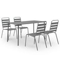 thumbnail image 2 of vidaXL 5 Piece Garden Dining Set Steel Dark Grey, 2 of 9