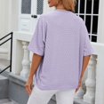 thumbnail image 5 of Womens Shirts Summer Mid Sleeve Solid Color Casual Loose T Shirt Top Womens Tops, 5 of 5