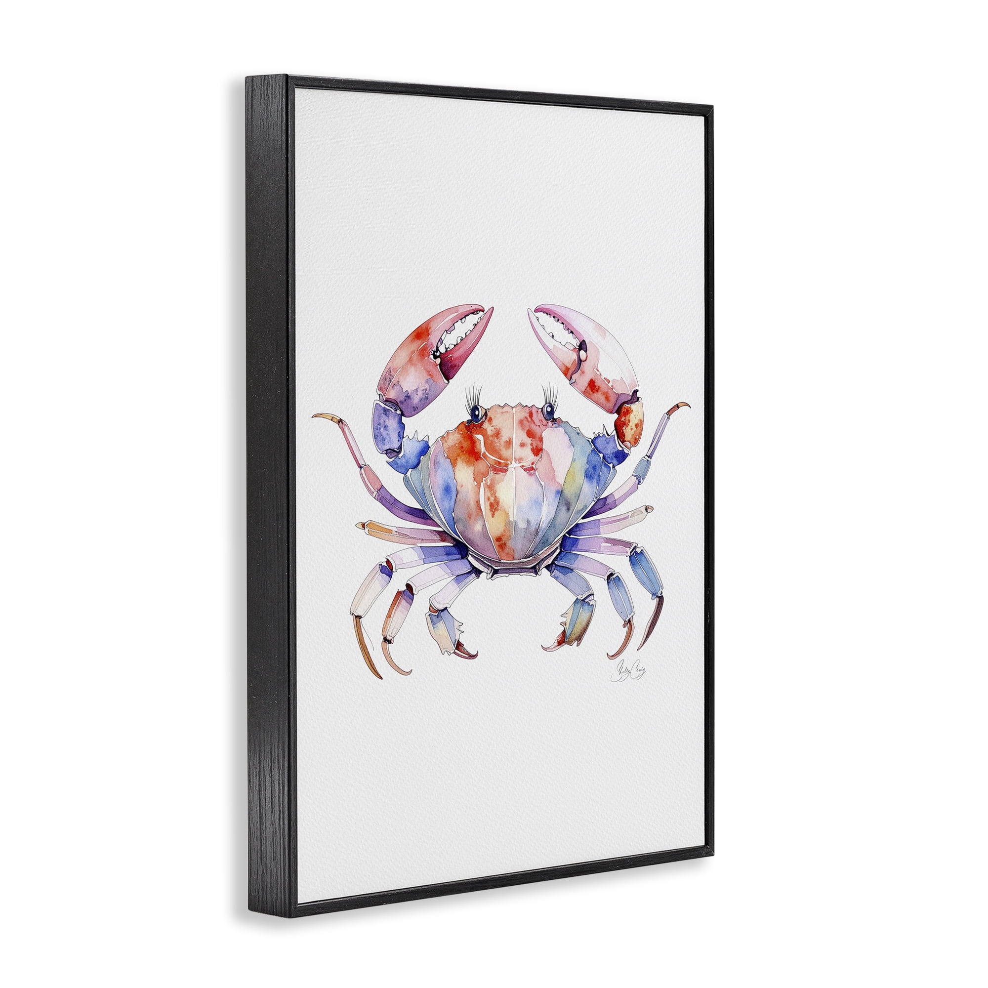 Stupell Industries Tide Dancer Crab Black Framed Giclee Art, design by Shelly Craig