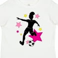 thumbnail image 4 of Inktastic Girl Playing Soccer Pink and Yellow Stars Girls Toddler T-Shirt, 4 of 5
