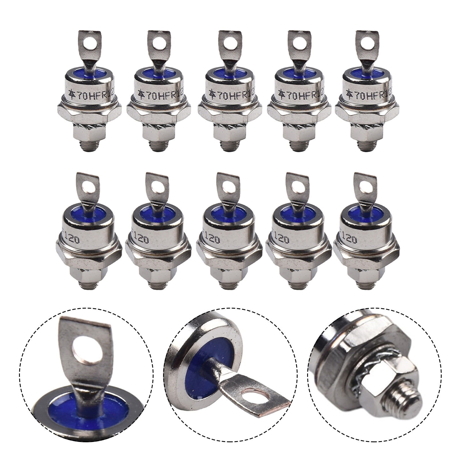 10X Spiral Rectifier Diodes for Battery Charging/Motor Control 70HFR120/70HF120