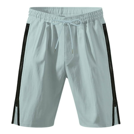 kamemir Gym Shorts Men Men s Summer Drawstring Casual Shorts Versatile for Golf Athletics Running Gym Beach Fishing and Hiking(Sky Blue L)