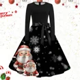 thumbnail image 1 of Vestido Rockabilly de manga larga con estampado de árbol de Papá Noel para mujer, vestido de fiesta de Navidad, Pin up, Vintage, invierno, 2023, 1 of 5