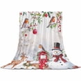 thumbnail image 2 of Christmas Xmas Throw Flannel Blanket 30x40In Tree Red Ball Snowman Cute Deer Poinsettia Super Soft Cozy Bed Blanket, Lightweight Plush Fuzzy Bed Throw for Bedroom Sofa Couch Living Room, 2 of 4