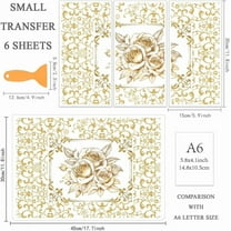 1 set 3Pcs/Set Golden Vine Rub on Transfers for Furniture and Crafts 6x12 Inch Flower Furniture Transfer Stickers Decals Decor with 1pc Scraper for Wood Furniture Decor Scrapbooking