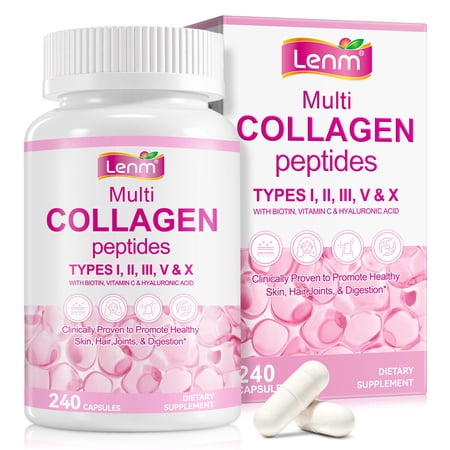 Multi Collagen Capsules with 5 Types of Collagen, for Healthy Skin, Hair, Nails, Joints & Daily Wellness, 240 Capsules