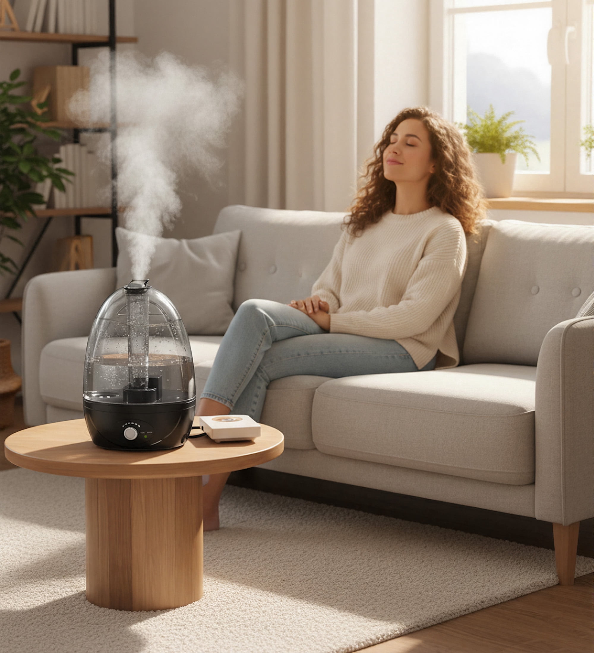 NFTIGB Cool Mist Humidifier for Bedroom, Quiet Ultrasonic Humidifier with 3L Water Tank and Adjustable Mist Output, Black