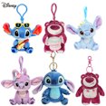 thumbnail image 2 of Llavero con colgante de peluche genuino de Disney Stitch Lotso, accesorio con bonito dibujo animado, llavero de juguete, regalo, 2 of 5