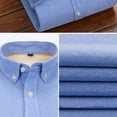 thumbnail image 4 of ZCFZJW Mens Casual Button Down Fleece Lined Shirts Casual Fall Winter Long Sleeve Sherpa Thick Warm Thermal Shirts with Pockets Light Blue XXXXL, 4 of 6