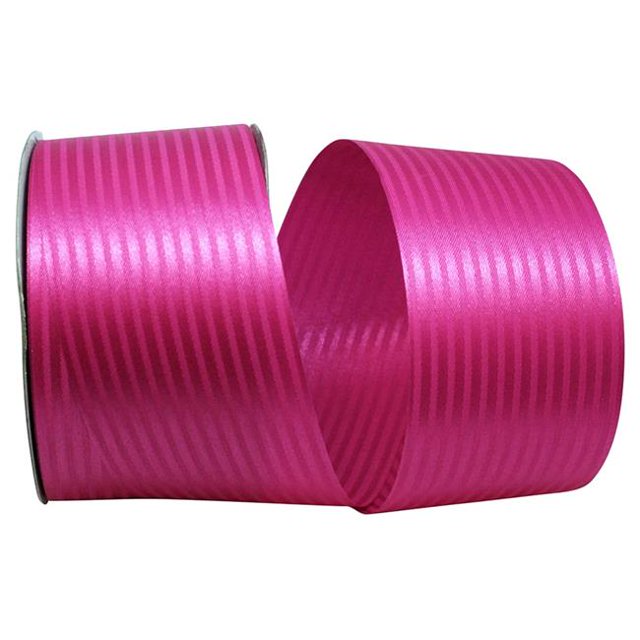 Reliant Ribbon 5800-192-40K 20.5 in. 50 Yards Tux Stripe Ribbon, Cyclamen