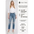 thumbnail image 3 of Flying Monkey - High Rise Slim Straight Jeans with Distressed Hem (27" Ankle Length) - F5022, 3 of 9