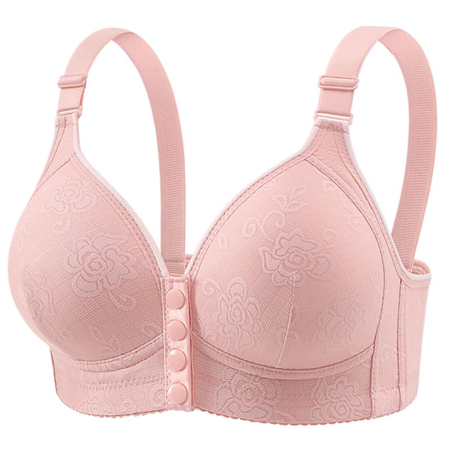 Women's Solid Color Lace Pattern Front Buckle Non Underwire Tank Top Bra Women Bras plus Size Front Hook High Support Sports Bra Athletic Women Sports Bras for Large Busted Women Woman Bra