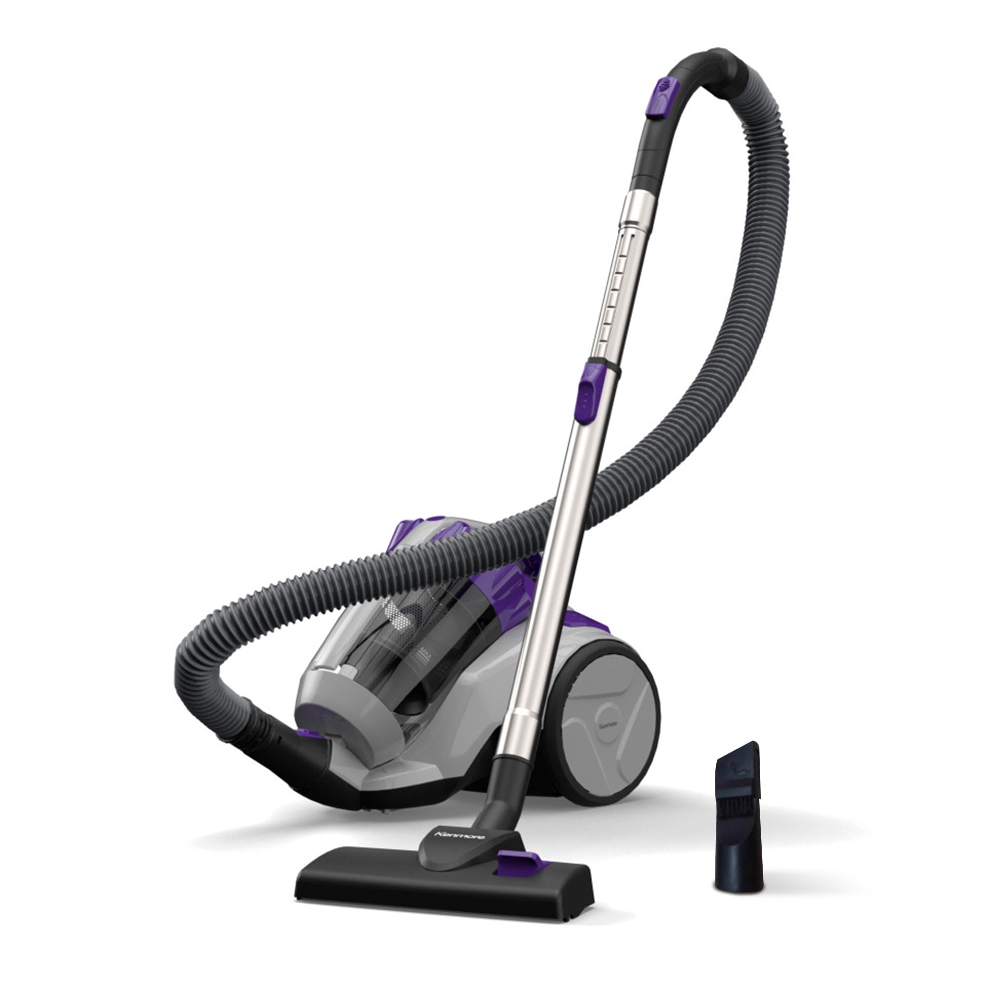 Kenmore 200 Series Canister Vacuum, Bagless, 16ft Cord, Multi-Cyclonic, HEPA Filter, Cord Rewind, for Carpet, Hard Floors & Upholstery, DC2021, Purple