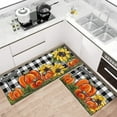 thumbnail image 3 of Fall Kitchen Rugs Set of 2,Pumpkin Patch Sunflower Thanksgiving Floor Mats and Rugs Non Skid Washable for Kitchen Home Decor,Fall Farmhouse Decorations and Accessories (17"x47"+17"x30"), 3 of 6