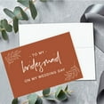 thumbnail image 3 of Koyal Wholesale Wedding Day Gift Cards with Envelopes Set of 8 Terracotta Line Leaves To My Bridesmaid On My Wedding Day, 3 of 5