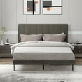 thumbnail image 3 of Costway Upholstered Tufted Bed Wood Platform Mattress Foundation Headboard Queen, 3 of 10