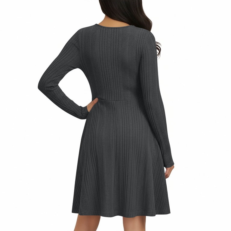 navy blue dress for baby girl Nordstrom Rack Pleated Waist Knit A-Line Dress in Blue main image 1
