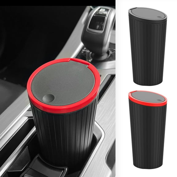 Car Trash Can, Leakproof Car Trash Bin with Lid, Small Trash Can for Car, Vehicle Car Garbage Can for Cup Holder & Vehicle Trash Bag for Truck SUV Auto Interior Accessories Organizer - Xuniizn