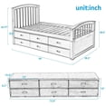 thumbnail image 6 of Twin Size Platform Storage Bed Wood Platform Bed with 6 Drawers, Captains Bed Bedroom Furniture with 6 Drawers,Gray, 6 of 6