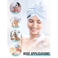 thumbnail image 6 of Microfiber Hair Towel Wrap POPCHOSE Ultra Absorbent, Fast Drying Hair Turban Soft, Anti Frizz Hair Wrap Towels for Women Wet Hair, Curly, Longer, Thicker Hair, 6 of 7
