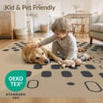 thumbnail image 4 of ODIKA 2'x3' Beige Black Geometric Midnight Design Washable Doormat Modern Oval Pattern with Bold Accents Non-Slip, Low Pile for Entryway, Kitchen, Laundry Room, 4 of 7