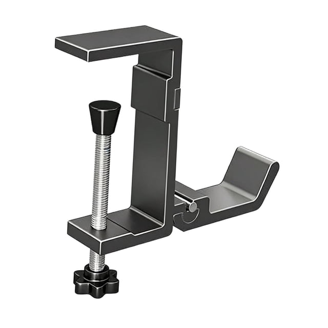 Gancho para bolso de escritorio, gancho lateral para escritorio, ganchos para monedero, abrazadera ajustable para mesa, soporte para mochila, colgador Gris
