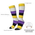 thumbnail image 5 of Womens Non-Binary Pride Flag Knee High Socks Comfy Thermal Boot Long Socks, 5 of 7