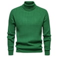 thumbnail image 1 of Styesk Mens Sweater Solid Color Pullover Sweater Cable Knit Turtleneck Sweater Comfy Soft Oversized Sweater Casual Loose Sweaters with Ribbing Edge, 1 of 4