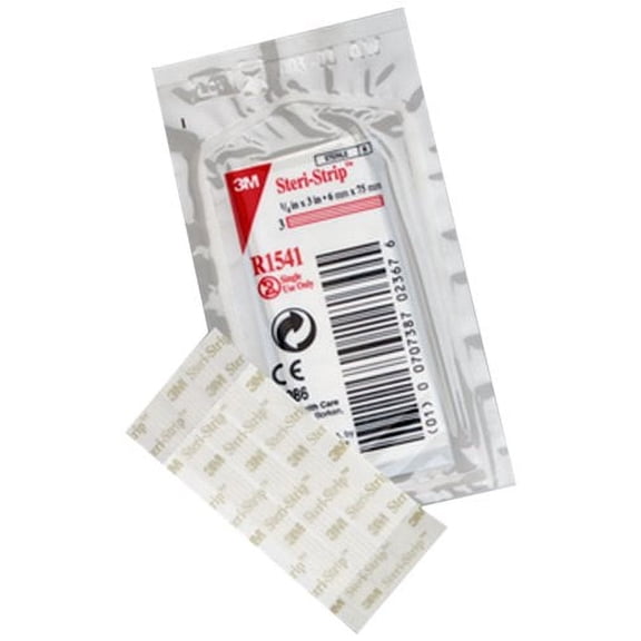 Steri-Strip Skin Closure Strip - 1/4" x 3" White 3 Ct | Wound Closure Strips | Steristrips Skin Closures Adhesive | Stiches for Cuts | Wound Care Strips | Bleed Stop | Sterile Strips