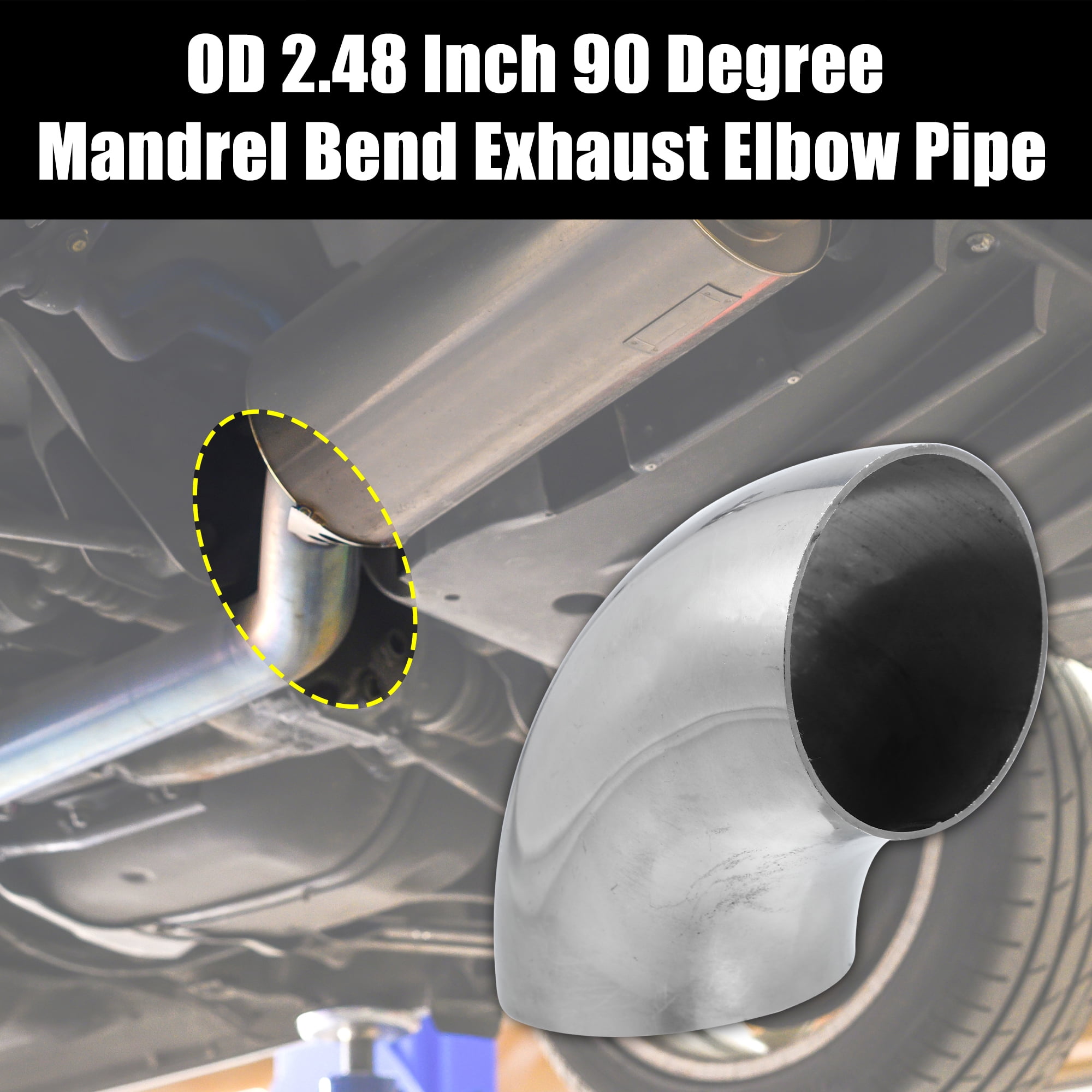 Unique Bargains 4pcs 90 Degree Mandrel Bend Elbow Stainless Steel Bend Tube OD 2.5 Inch