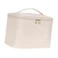 thumbnail image 3 of Bolsa de maquillaje, neceser, ligera, con cierre de cremallera, asa y divisor. Beige, 3 of 8