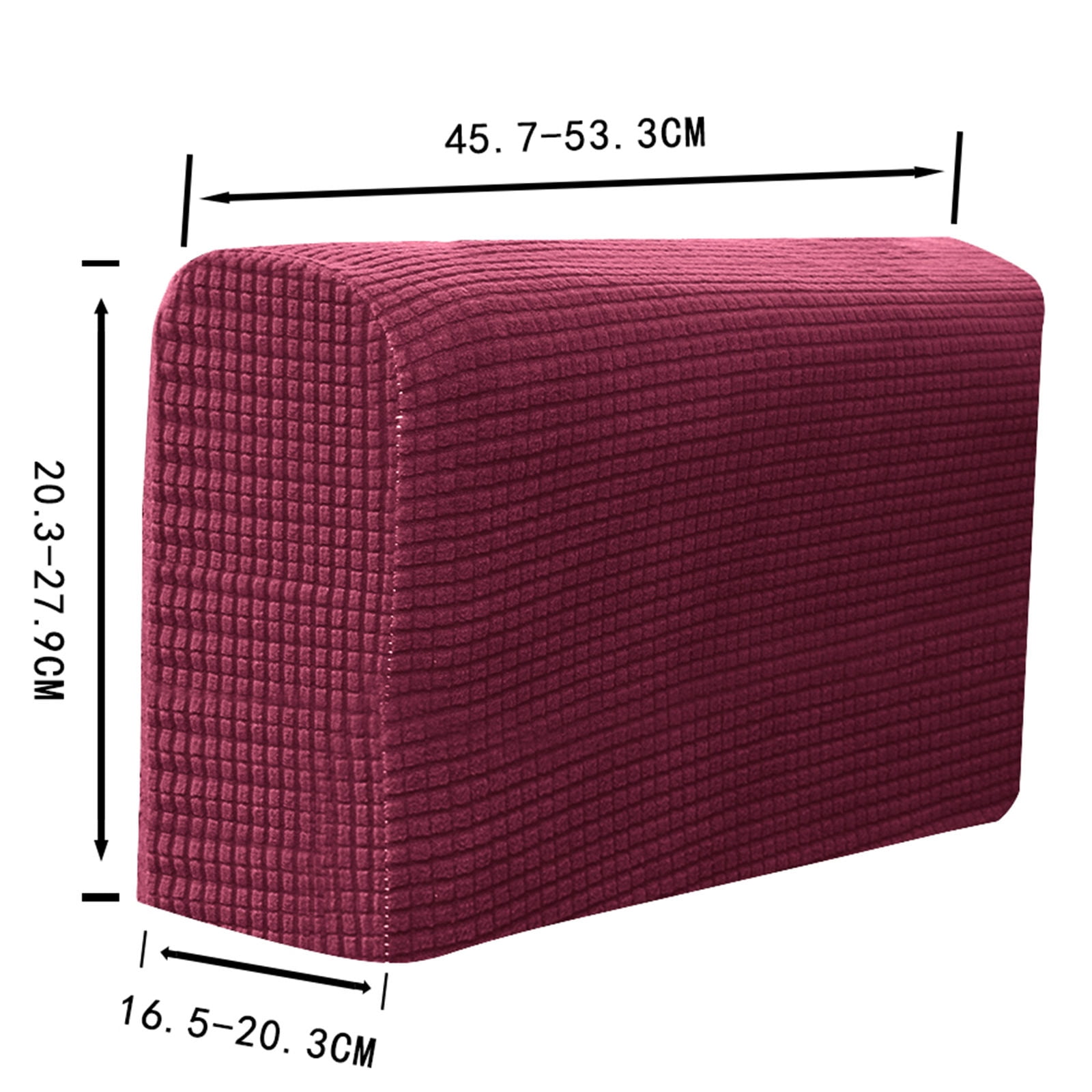 Stretch Armrest Covers, Anti-Slip Couch Arm Cover Washable Armchair Slipcover for Recliner Sofa Sofa Arm Protector Furniture Protector for Pets-Wine red-4 pcs